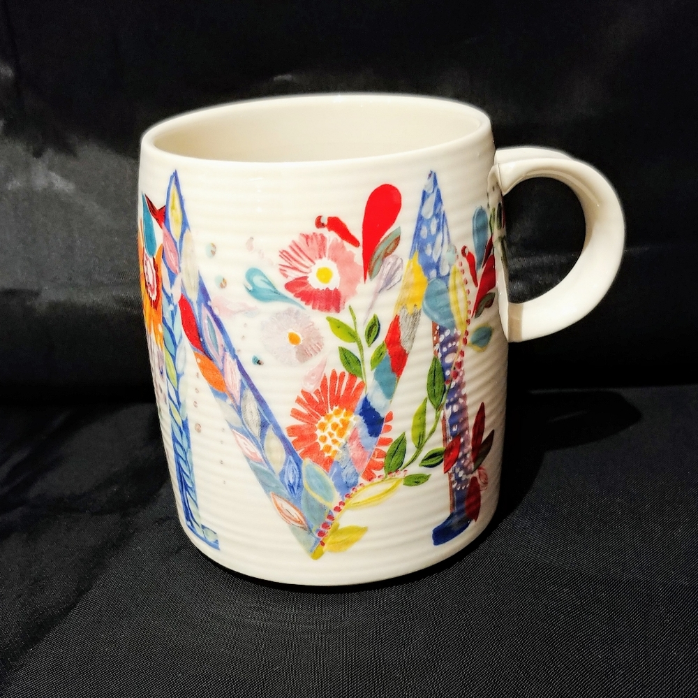 Anthropologie Starla Halfmann Alphabet Mug "M"